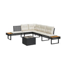 2 Piece Garden Sofa Set With Cushions Black Poly Rattan And Glass