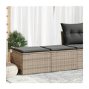 2 Piece Garden Sofa Set With Cushions Grey Poly Rattan Acacia