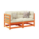 2 Piece Garden Sofa Set With Cushions Wax Brown Solid Wood Pine