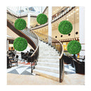 2 Pieces Holly Artificial Topiary Balls With White Flowers
