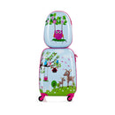 2 Pieces Kids Luggage Set With 4 Casters Retractable Handle