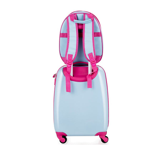 2 Pieces Kids Luggage Set With 4 Casters Retractable Handle