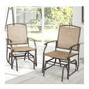 2 Pieces Outdoor Single Glider Chair With Steel Frame For Pool Patio