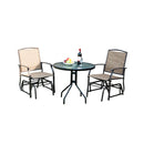 2 Pieces Outdoor Single Glider Chair With Steel Frame For Pool Patio