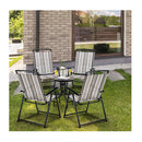 2 Pieces Patio Folding Chairs Metal Frame Armrest Garden Yard Grey