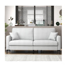 2 Seat Modern Home Sofa Couch With Armrest Pillows For Living Room