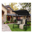 2 Seat Outdoor Swing With Adjustable Canopy For Patio Garden Black