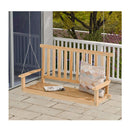 2 Seat Patio Swing Bench With 2 Sturdy Hanging Ropes Natural