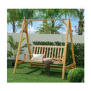 2 Seat Patio Swing Bench With 2 Sturdy Hanging Ropes Natural