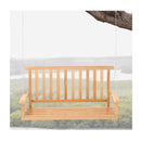 2 Seat Patio Swing Bench With 2 Sturdy Hanging Ropes Natural