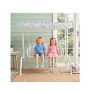 2 Seater Kids Porch Swing With Adjustable Canopy White