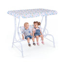 2 Seater Kids Porch Swing With Adjustable Canopy White