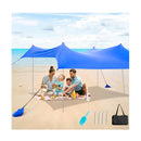 2 Size Beach Sunshade Canopy With Sandbags And Carry Bag Blue