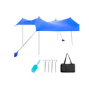 2 Size Beach Sunshade Canopy With Sandbags And Carry Bag Blue