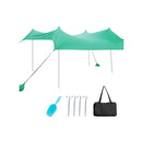 2 Size Beach Sunshade Canopy With Sandbags And Carry Bag Green