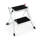 2 Step Folding Ladder With Heavy Duty Metal Frame For Household Garden