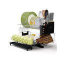 2 Tier Detachable Dish Drying Rack With Cutlery Holder