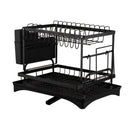 2 Tier Dish Drying Rack Plate Drainer Kitchen Organizer Storage