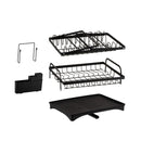 2 Tier Dish Drying Rack Plate Drainer Kitchen Organizer Storage