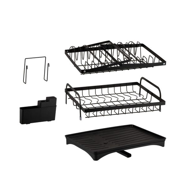 2 Tier Dish Drying Rack Plate Drainer Kitchen Organizer Storage