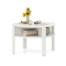 2 Tier Round Coffee Table With Storage Shelves White