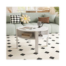 2 Tier Round Coffee Table With Storage Shelves White