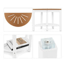 2 Tier Shower Bench With Semicircular Seat Storage Shelf