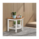 2 Tier Shower Bench With Semicircular Seat Storage Shelf
