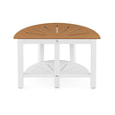 2 Tier Shower Bench With Semicircular Seat Storage Shelf