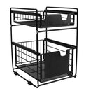 2 Tiers Kitchen Storage Organizer Drawer Sliding Basket Storage Drawer