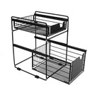 2 Tiers Kitchen Storage Organizer Drawer Sliding Basket Storage Drawer