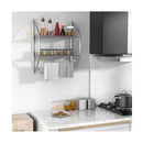 2 Tier Wall Mount Towel Storage Rack For Bathroom