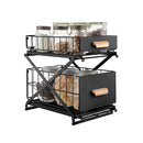 2 Tier Kitchen Bathroom Storage Rack Adjustable Height Organizer