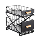 2 Tier Kitchen Bathroom Storage Rack Adjustable Height Organizer