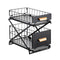 2 Tiers Kitchen Adjustable Height Sliding Drawers Organiser Storage