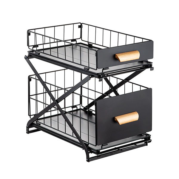 2 Tier Kitchen Bathroom Storage Rack Adjustable Height Organizer