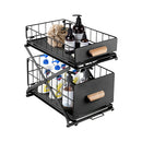2 Tier Kitchen Bathroom Storage Rack Adjustable Height Organizer