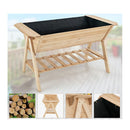 2 Tiers Raised Garden Bed With Storage Shelf Black Liner