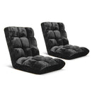 2X Floor Recliner Folding Lounge Sofa Futon Couch Folding Chair Cushion Black