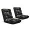2X Floor Recliner Folding Lounge Sofa Futon Couch Folding Chair Cushion Black