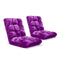2X Floor Recliner Folding Lounge Sofa Futon Couch Folding Chair Cushion Purple