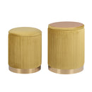 2X Side Table Storage Ottoman Velvet Mira