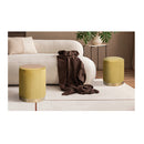 2X Side Table Storage Ottoman Velvet Mira