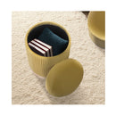 2X Side Table Storage Ottoman Velvet Mira