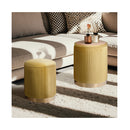 2X Side Table Storage Ottoman Velvet Mira