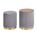 2X Side Table Storage Ottoman Velvet Mira