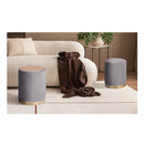 2X Side Table Storage Ottoman Velvet Mira