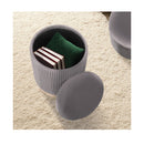 2X Side Table Storage Ottoman Velvet Mira