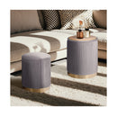 2X Side Table Storage Ottoman Velvet Mira