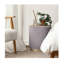 2X Side Table Storage Ottoman Velvet Mira